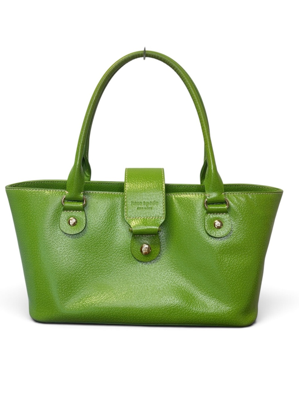 VTG 2006 Kate Spade Foster Crossing Rue Baguette Satchel Apple Green Leather Y2K